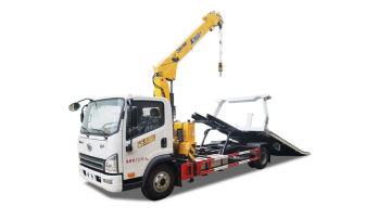 Road Wrecker Tow Platform Truck with Crane