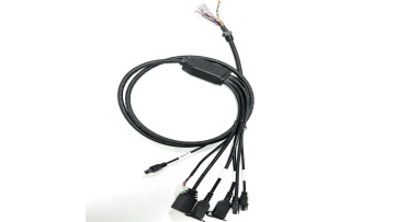 VT-7 Multi-Branch Bracket Wiring Harness with USB RJ45 and Multi-Type Connectors