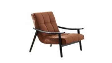 AUXFORD minimalist sofa chair full leather lounge fabric solid wood designer single armrest comfortable chair1
