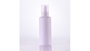 Round shoulder white lotion bottle with clear cover