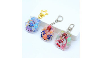 Shimmering Powder Acrylic Metal Keychain Maker Custom Printing Clear Logo Plastic Acrylic Key Chains for Gifts1