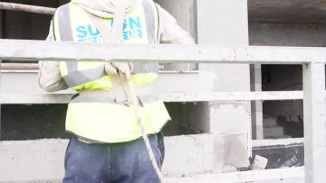 Glass fiber cloth application construction video