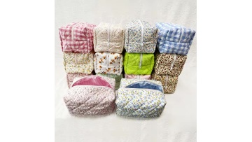 Makeup Pouch Small Floral Cotton Cosmetic Bag
