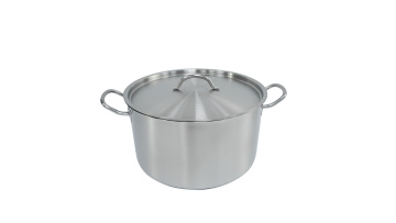 Stainless steel high pot with lid, two handles