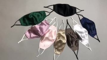 19 Mme high-end silk insert face guard 100% mulberry silk with adjustable earloop 
