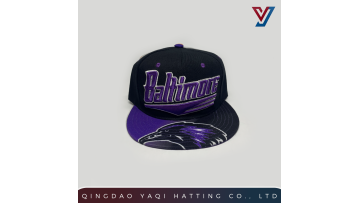 Flat Visor Embroidery + Sublimation 6-Panel Cap 05