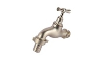 Chrome Plated Brass Bibcock Taps - Long Washing Machine & Garden Hose Bibcock1