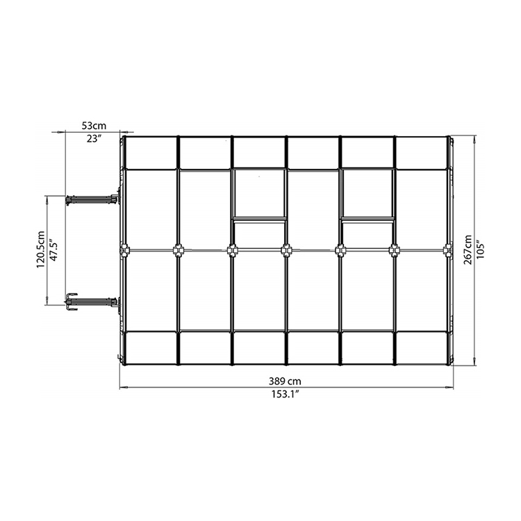 Skyplant High Cost Performance Aluminium 6mm Polycarbonate Garden Prefabricated Greenhouses Series