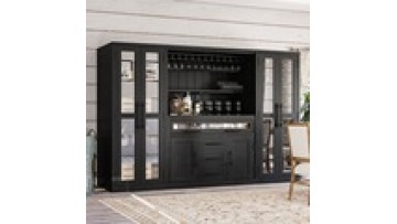 Living Room supermarket bar modern European Style Custom iron work Wall Mounted  Display win rack Storage Cabinet1