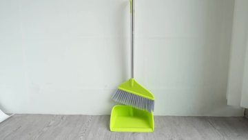 Topwill House Cleaning Accessories Pure Color 32cm Widen Broom Head Plastic Broom And Dustpan Set For Home With Long Handle1