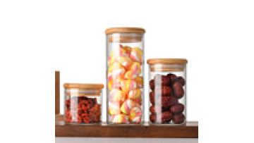 Borosilicate Bamboo Glass Canister Spice Jar Kitchen Food Glass Storage Jar and Containers with Bamboo Lid1