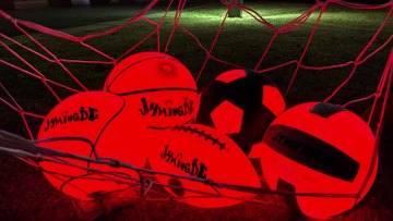 Luminous glow in the dark two high bright LED gifts lights rubber LED basketball ball1