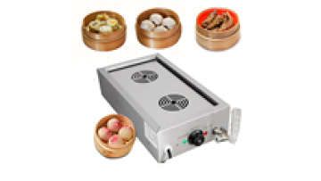 Electric Stainless Steel Dual-Hole Dim Sum Steamer for Commercial Kitchens1