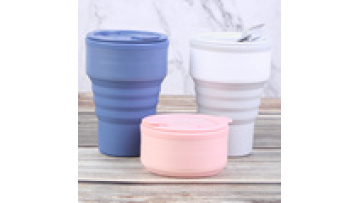 Hot Selling Bpa Free Eco-Friendly Portable Foldable Reusable Collapsible 375ml Travel Silicone Coffee Mug Cup With Lid1