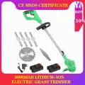 Electric Grass Trimmer Edger Lawn Mower 21V 3000mAh Lithium-Ion Cordless Weed Brush Cutter Kit Pruning Cutter Garden Tools