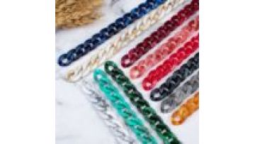 Boho Dual Color Acrylic Curb Chain Connector Links for DIY Bags & Handbags1