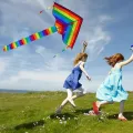 Large Colorful Rainbow Kite Long Tail Nylon Outdoor 30m Surf Kids Toys Flying Kid With Kite Kites Outdoor Line For Children I3E5
