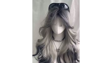 Gray long wavy high-quality wig