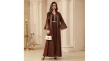Latest Design Muslim Women's 2-Piece Abaya Maxi Set Long Sleeve for Wedding & Eid Occasions1