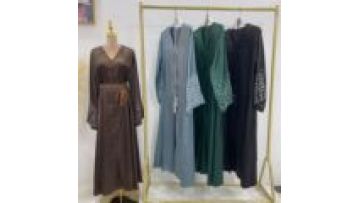 Best Abaya Women Muslim Dress Turkey 2023 Hijab Kaftan Abaya Islamic Clothing Solid Color Long Sleeve Cheap Muslim Abaya1