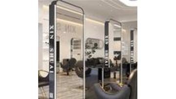 Whole sale with light style modern mounted simple LED wall hotel hair cutting European Barber salon gold mirror1