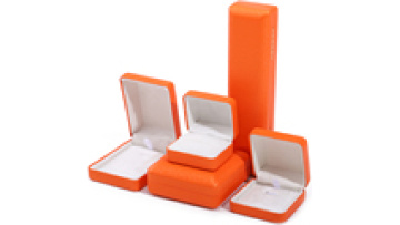 Wholesale custom logo New luxury jewelry packaging box Bracelet bracelet storage box Necklace Orange leather ring jewelry box1