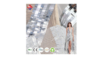 2023 Recycled 100%Polyester Luxury Sequin Fabric Silver Color 250gsm Customizable Designer Fabric for Spring Garment1