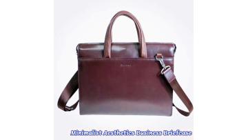 Minimalist Functional Aesthetics Genuine Leather Business Briefcase