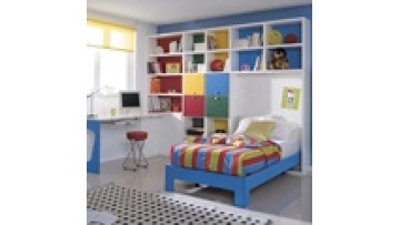 NOVA Modular Children's Bedroom Set: 3-in-1 Kids Bed with Murphy, Bookcase, and Desk1