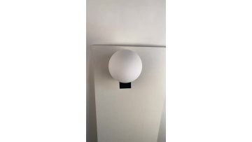 Square box with an opal glass round ball wall lamp
