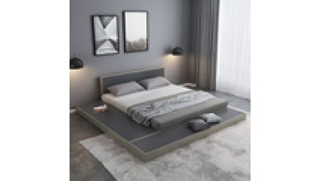 Nordic style furniture modern double Japanese-style bed tatami 1.8m board bed master bedroom storage bed1