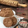 Christmas Embossing Rolling Pin Baking Cookies Noodle Biscuit Fondant Cake Dough Engraved Roller Embossing Rolling Pin Dropship