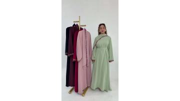Elegant Closed Abaya Matching Scarf for Women 1355