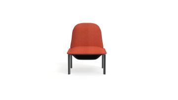 Modular armless chair with injection - molded shaped foam interior under - seat storage function baked - paint egg - shaped metal feet fit for creative studios and sleek meeting rooms