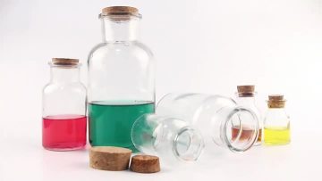 clear reagent bottle with cork
