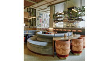 Low price commercial furniture cafe I shape leather and wood sectional  bench sofa for restaurants booth1