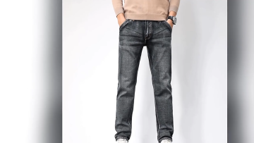 2022 autumn thick breathable loose straight pants middle-aged slim stretch casual men's jeans1