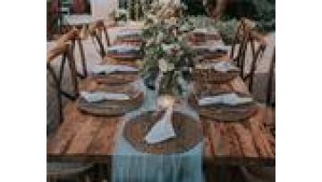 High Quality  Commercial Furniture Rectangle Shape Nature Wood Outdoor Banquet Hotel  Folding Wedding Wooden Table1