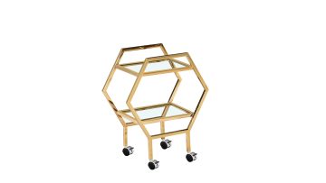 TL-TR04 Elegant Hexagonal Serving Cart with Tiered Design for Modern Home Dining