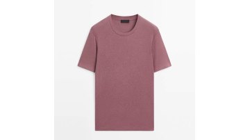 Women's urban minimalist basic cotton blend round neck short sleeved T-shirt