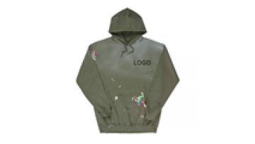 High Quality Thick Hoodies No String Heavyweight Paint Splatter Hoodie OEM1