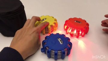 3 Pack Led Road Flares Roside Safety Light 9 Modes Flashing Warning Light Emergency Disc Road Beacon with Magnetic Base and Hook1