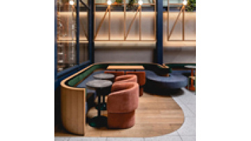 Factory Price High Quality Commercial Furniture I Shape Wood And  Leather Sectional Sofa For Restaurants Bench Booth1