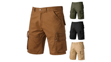 Custom Plus Size Men's Cotton Polyester Gym Cargo Shorts Design Logo Casual Khaki Multiple Pockets Cargo Shorts For Men1