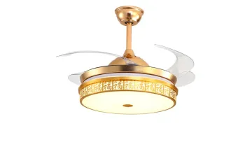 Retractable Blade Ceiling Fan with Remote Control and LED Light1