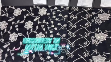 Cheap price fast delivery 100% cotton voile fabric with embroidery pattern can be custom for  women wearing1