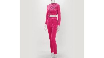 Zipped Velvet Track Suit for Ladies