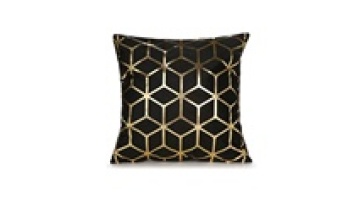 Gold Foil Printed Velvet Cushion Throw Pillow Wholesale Decorative Foil Pillow1