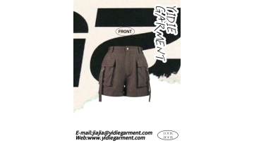 Women's Personality Elastic Mid Waist Cargo Shorts