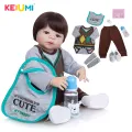 KEIUMI 23 Inch Reborn Boy Alive Doll Full Body Silicone 57 cm Realistic Newborn Babies Doll For Children's Day Xmas Gifts